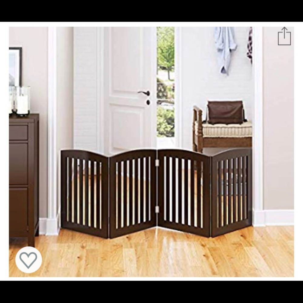 PAWLAND Wooden Foldable Pet Gate for Dogs,